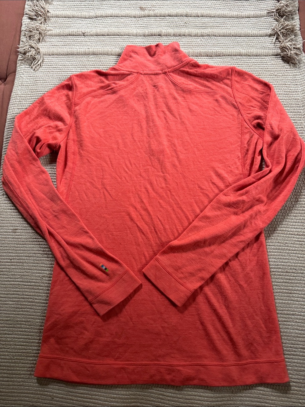 Smartwool zip top 250 merino wool base layer 1/4 zip coral sunset women’s M NEW - Picture 3 of 9